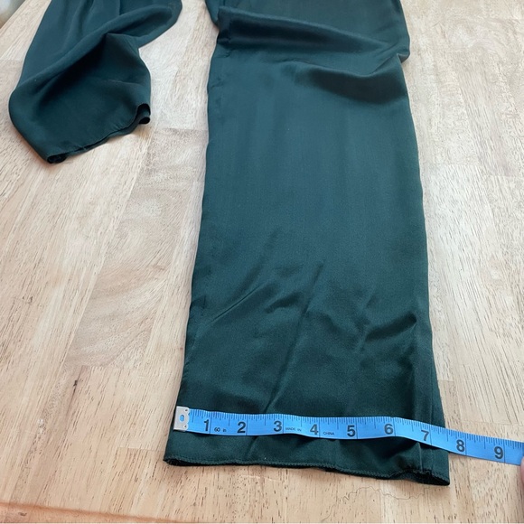 Max Mara Designer Forest Green SILK Slacks! NEW! Size 8 - Picture 14 of 15